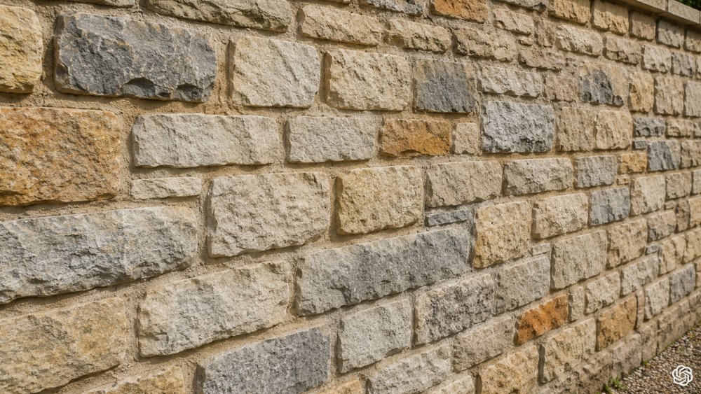Natural stone wall restored to original detail and texture after professional stone cleaning service