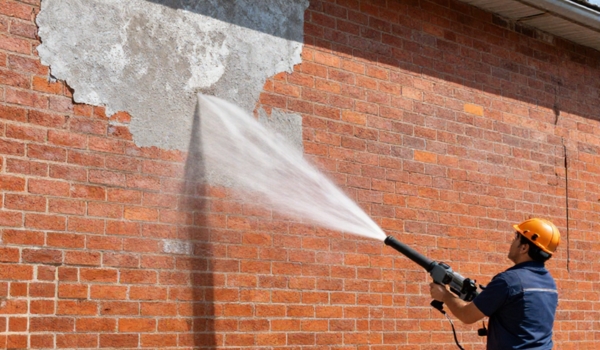 Why does paint adhere strongly to brick