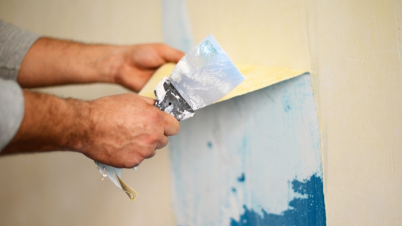 Paint removal process on exterior surface