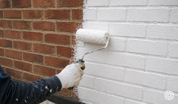 Why does paint adhere strongly to brick